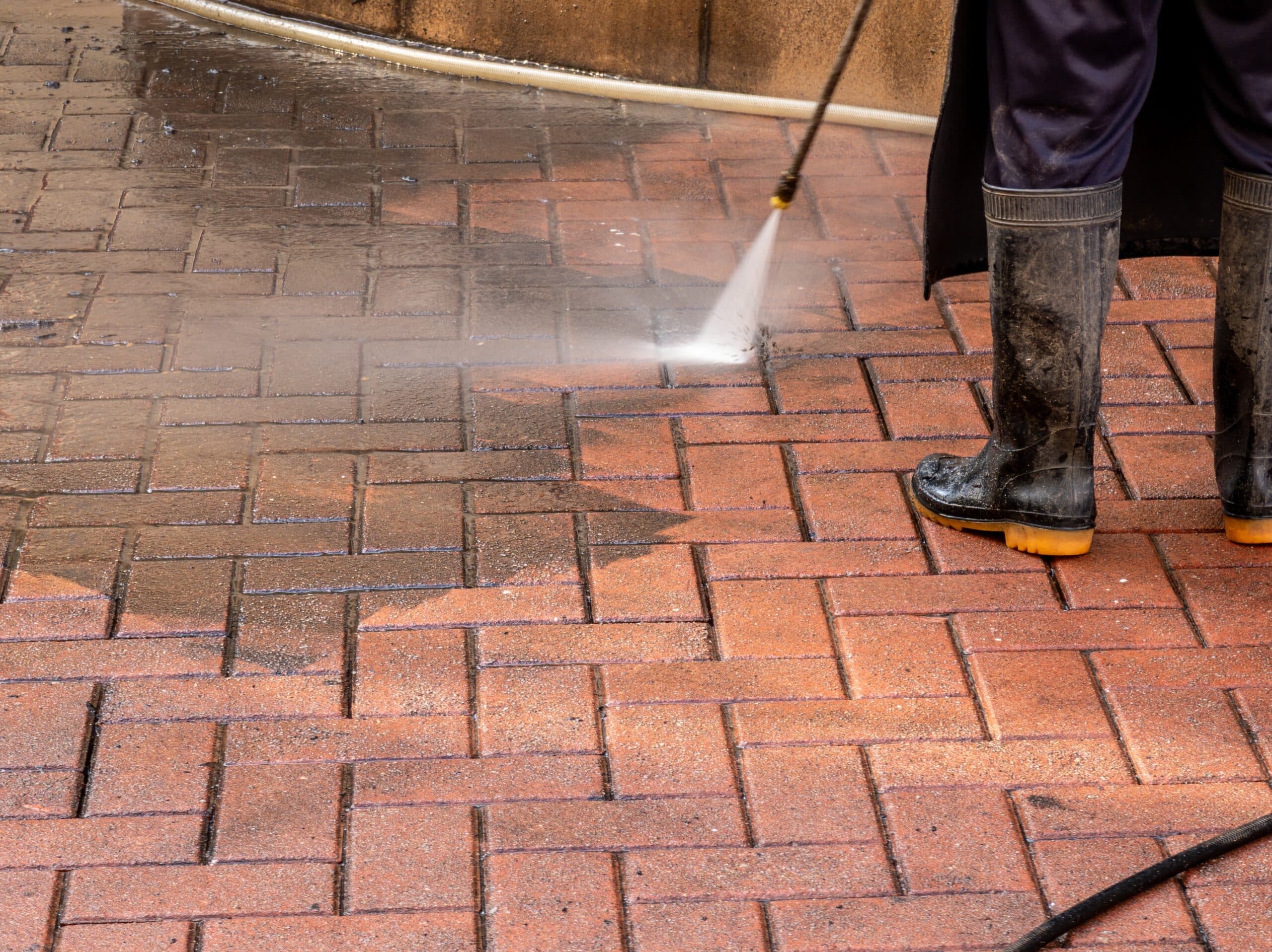 Powerful,Jet,Wash,Cleaning,Brick,Paving,Stones